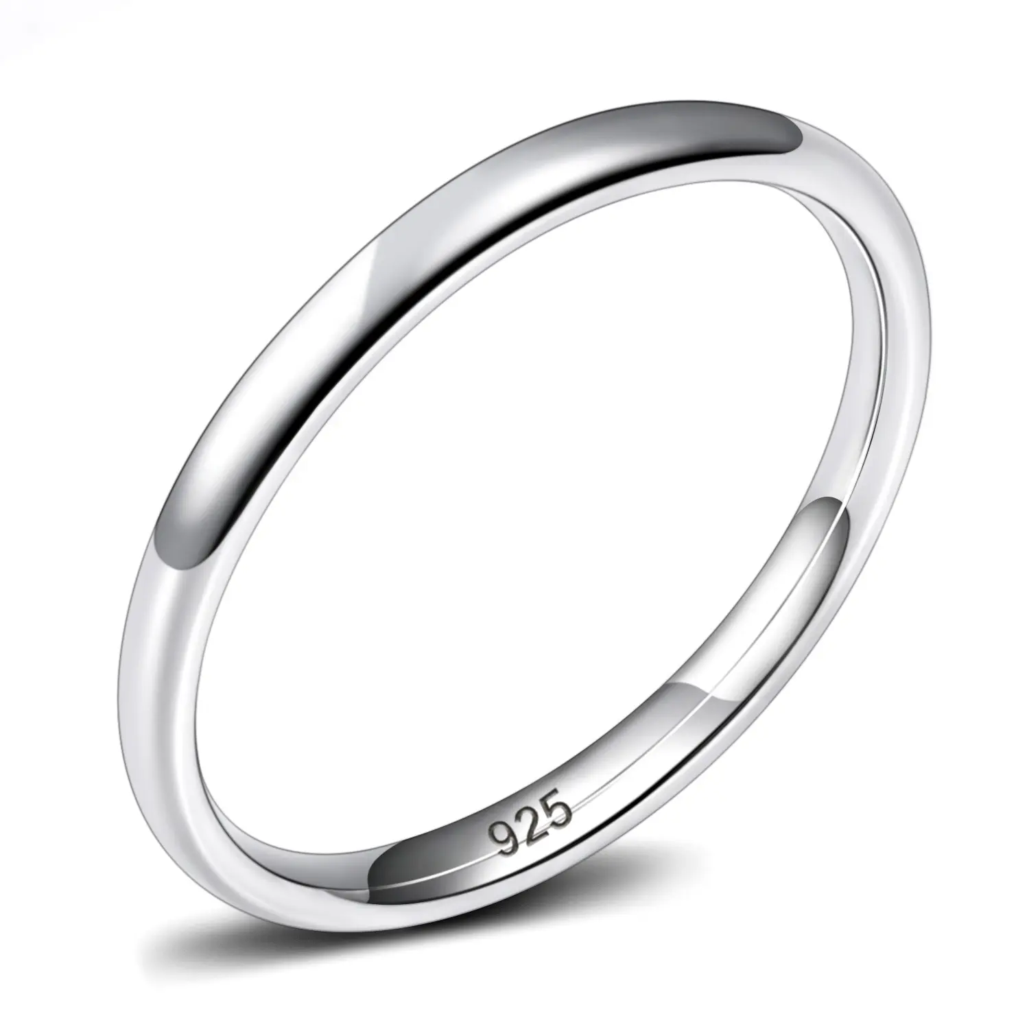 Nieuwste Sieraden Ringen 925 Sterling Zilveren Ring Hooggepoetste Bruiloftsband Eenvoudige Eenvlakte Paar Ringen