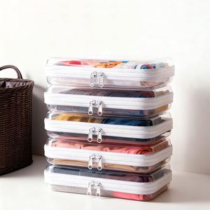 Boîte de rangement rigide en PET transparente avec fermeture éclair, classique, étanche, pour bureau, pour jeux sportifs, sac portable, commande en gros - Product Image 3