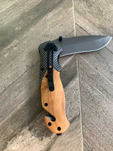 Cuchillo de Bolsillo con Envío Gratuito en EE. UU., Cuchillo de Acero Inoxidable con Madera de Olivo, Regalo para el Día del Padre, Regalo de Aniversario, Regalo para Padrinos de Boda - Product Image 6
