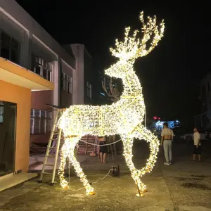 거리 크리스마스 LED 훈장 3D 순록 주제 빛
