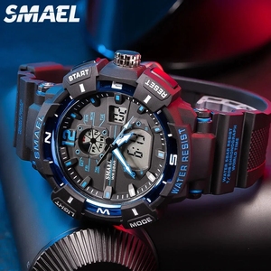 Reloj SMAEL 8045 para hombre, resistente al agua, de lujo, reloj de pulsera para hombre, movimiento de cuarzo, luz trasera LED Digital, cronómetro, alarma, reloj para hombre - Product Image 2