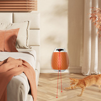 Mainan Kucing Kompak Bentuk Telinga Kucing Lucu, Laser Grooming untuk Dinding, Ringan, Otomatis Berputar, Mainan Pijat untuk Kucing
