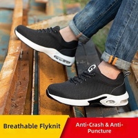 Chaussures de sécurité antichoc à coussin d'air, résistantes aux perforations, respirantes, légères, en maille tricotée, baskets de travail