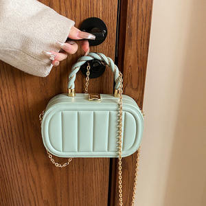 Fashion Designer Small Jelly Detachable Chain Zipper Crossbody Shoulder PU Woven Handbag Cosmetic <b>Travel</b> <b>Organizer</b> for Women - Product Image 4