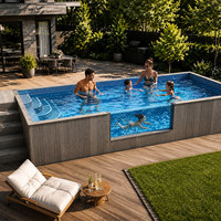 Großhandel Maßgefertigter Fiberglas-Spa Außen-Acryl-Container-Pool Piscina Garten-Familien-Kinder-Aufstellpool