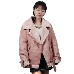 fashion Sherpa fur with suede bonded fabric plus Coat 2021 winter