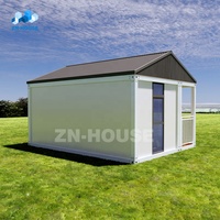 Maisonnette Modulaire Conteneur Préfabriqué de 20 Pieds, Démontable et Portable, Bureau de Jardin ou Petite Villa Mobile, avec Salles de Bain