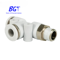 Raccord pneumatique en laiton nickelé, connecteur en T latéral pour tube d'air, filetage mâle 1/4 BSPT, diamètre extérieur 8 mm, pour PU, PA, Nylon
