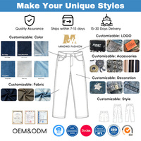 Jeans évasés déchirés pour hommes avec logo personnalisé et patch brodé lourd, fabrication OEM ODM, pantalon en denim streetwear, fabricant de vêtements personnalisés