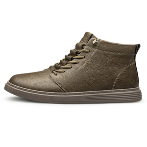 Zapatillas Casuales de Primavera y Otoño con Punta Redonda y Forro de Felpa, Zapatillas de Lona Transpirables y Resistentes al Desgaste con Parte Superior de Cuero para Hombre - Product Image 2