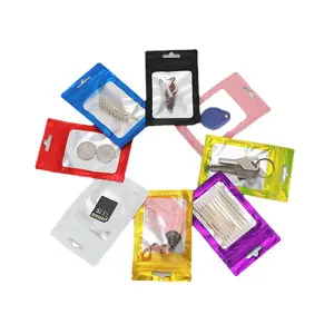 कारखाना अनुकूलित होलोग्राफिक हैंगिंग ज़िप लॉक इलेक्ट्रॉनिक प्लास्टिक पैकेजिंग बैग लोगो और विंडो केबल सामान opp बैग