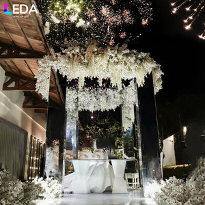 LEDA Wedding Furniture Stainless Steel silver Wedding <b>Backdrop</b> for Wedding Events <b>Backdrop</b> Party Photography Background - Product Image 1