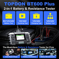 TOPDON BT600 Plus Testeur de batterie et de résistance 2-en-1, 6V/12V/24V, 100-2000 CCA, 5200mAh, Imprimante intégrée, Garantie 1 an