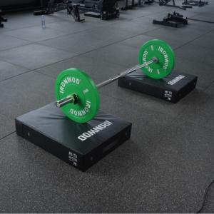 Tapis de plate-forme de levage de poids de 15cm d'épaisseur Plancher de gymnastique en PVC pour Deadlifts <span class=keywords><strong>Barbell</strong></span> Drops Protège le sol Réduit le bruit - Product Image 4
