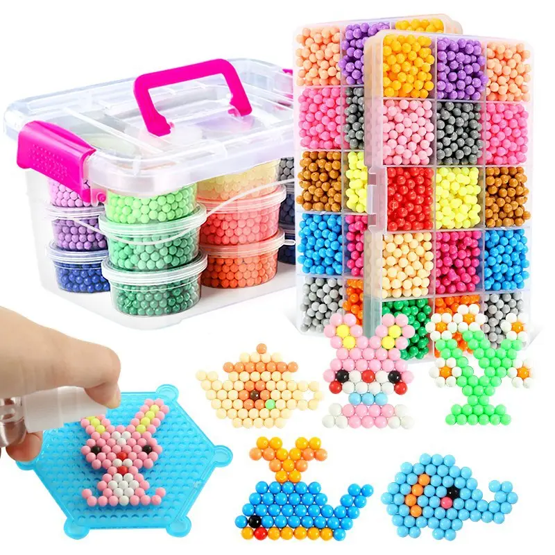 12 Colors 24 Colors Magic Water Fuse Beads Kits Plastic Water Spray Perler Beads Art Crafts Toys For Kids