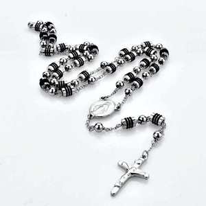 BMZ 316L plaqué IP en or véritable 75cm pièce <span class=keywords><strong>de</strong></span> jésus <span class=keywords><strong>croix</strong></span> en or pendentif collier chapelet jésus collier 50cm collier <span class=keywords><strong>croix</strong></span> - Product Image 5