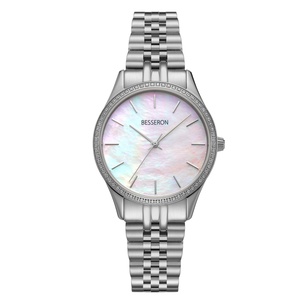 Reloj de Lujo para Mujer 2025, Cuarzo Analógico, Bisel con 3 Diamantes, Acero Inoxidable, Elegante Pulsera y Collar de Regalo, 32mm, Resistente al Agua - Product Image 5