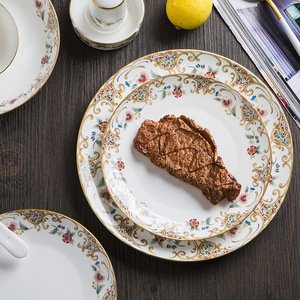 ชุดเครื่องใช้บนโต๊ะอาหารเซรามิกจีนสำหรับงานแต่งงานขอบสีน้ำเงินเข้มชุดรับประทาน<span class=keywords><strong>อาหาร</strong></span>ที่บ้านถาดพาสต้าสลัดสุดหรูของขวัญที่บ้าน - Product Image 2