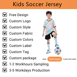 Maillots de football pour enfants personnalisés de haute qualité, sublimés, à manches courtes, respirants, à séchage rapide, uniforme de football - Product Image 2