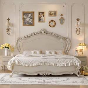 <span class=keywords><strong>Lit</strong></span> de luxe en bois massif de style américain, design moderne et minimaliste, adapté à une chambre principale, avec <span class=keywords><strong>un</strong></span> <span class=keywords><strong>lit</strong></span> <span class=keywords><strong>double</strong></span> king-size - Product Image 1