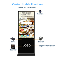 Écran LCD numérique vertical de 32 pouces avec Wifi, Bluetooth, Cloud et gestion CMS, fonctionnement 24h/24 et 7j/7 pour café, hôtel, centre commercial