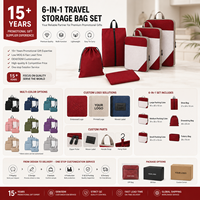 Set Kubus Pengemas Perjalanan Kompresi Premium 8pcs Tahan Air untuk Pengatur Bagasi Bisnis OEM