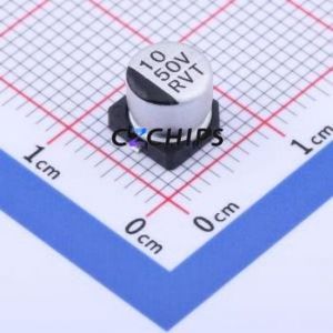 RVT1H100M0605 10UF 50V ตัวเก็บประจุอิเล็กโทรไลต์อะลูมิเนียมแบบ SMD, ขนาด D6.3xL5.4 มม. 20% 25mA-120Hz - Product Image 1