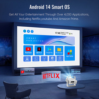 Projecteur portable H10, Correction de mise au point automatique, Système Android 14, Liaison multi-appareils, Cinéma à domicile et jeux vidéo