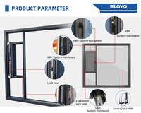 Eloyd Rideau à persiennes moderne personnalisé avec double vitrage trempé en aluminium pour chambre à coucher, design graphique, pour villas