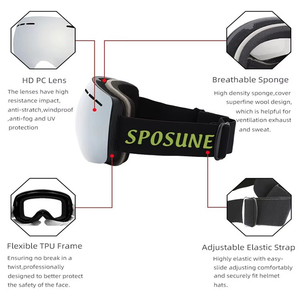Gafas de Esquí Retro de Policarbonato con Lentes Polarizadas de Espejo, Gafas Deportivas para la Nieve, Resistentes al Viento, para Snowboard y Esquí, con Logotipo Personalizado OEM - Product Image 4