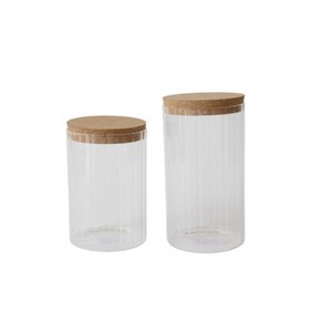 Best Selling Packaging High Airtight Kitchen Food Storage Containers Glass Jar With Bamboo Lid
