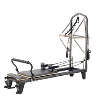 Reformer Pilates Portabel Warna Hitam untuk Half Tower dengan Sistem Geser Senyap untuk Penggunaan di Rumah/Studio