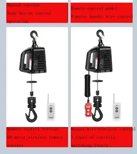 TXBOMicro電気ホイスト220V家庭用小型クレーンポータブル電気ホイスト小型ホイストリモートコントロールトラクションホイスト