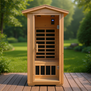 Modern One Person Far <b>Infrared</b> Sauna Room Outdoor Solid Wood Computer Control <b>Panel</b> 6 <b>Heaters</b> Plug Powered 220 240V - Product Image 2