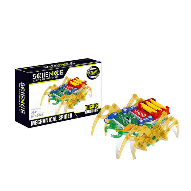 Belinda Plastic Mechanical Spider Electronic Building Blocks 10-Piece DIY Assembly Kids' Science Learning Educational Toys Gifts