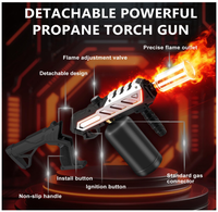 Torche au propane puissante avec conception détachable, torche de cuisine à flamme réglable, brûleur à flamme (réservoir non inclus)