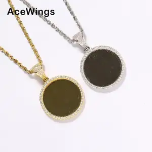 PP06 Hip Hop <strong>Photo</strong> <strong>Pendant</strong> with Rope Chain Brass Micro Pave with CZ Stones Necklace Jewelry for Men and Women - Product Image 1