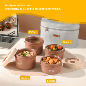 Boîte à lunch portable en verre multicouche de qualité alimentaire personnalisable pour <span class=keywords><strong>four</strong></span> à micro-ondes de grande capacité pour étudiants Bento - Product Image 2