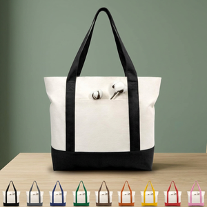 Sac fourre-tout vintage en toile de couleur unie, résistant à l'eau, fermeture éclair, style minimaliste, jaune et vert menthe, utilisation toutes saisons, voyage - Product Image 5