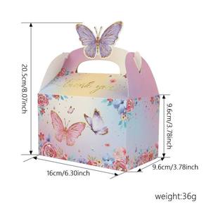 Luxury Recyclable Custom <strong>Paper</strong> Bag Butterfly Pattern White Offset Printed Hand Length Handle Food Gift Packing <strong>Cake</strong> <strong>Box</strong> - Product Image 4