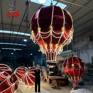 Decoración Navideña Gigante, Adorno de <span class=keywords><strong>Globo</strong></span> Aerostático <span class=keywords><strong>Dorado</strong></span> y Rojo de Lujo, Decoración Navideña Colgante 3D para Centro Comercial - Product Image 4