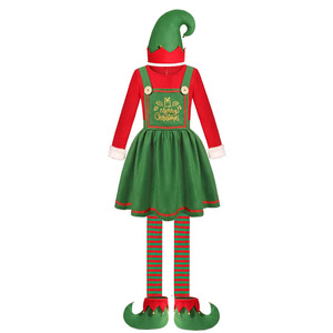 <span class=keywords><strong>Disfraz</strong></span> de fiesta de <span class=keywords><strong>elfo</strong></span> verde para niños y niñas con conjunto de traje de Feliz <span class=keywords><strong>Navidad</strong></span> - Product Image 3