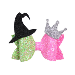 Accessoires pour <span class=keywords><strong>cheveux</strong></span> personnalisés à paillettes sur le thème des personnages <span class=keywords><strong>de</strong></span> Wicked, pinces à <span class=keywords><strong>cheveux</strong></span> <span class=keywords><strong>de</strong></span> princesse en gros, accessoires pour <span class=keywords><strong>cheveux</strong></span> nœuds roses et verts inspirés du film - Product Image 5