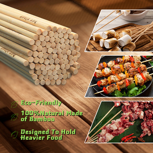 Brochetas de carbón de bambú biodegradables de grado alimenticio con mango largo pulido, fáciles de limpiar para las necesidades diarias de asar en la cocina del hogar. - Product Image 4
