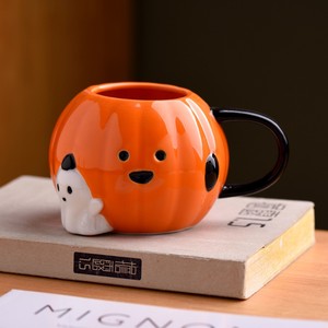 Mug en céramique amusant en forme <span class=keywords><strong>de</strong></span> citrouille, style occidental, résistant aux hautes températures, avec poignée, excellent cadeau pour hommes et femmes, usage domestique - Product Image 1