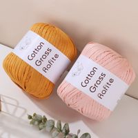 Benang Katun Murni Fancy Yarn Dyed Anti-Pilling untuk Rajutan Tangan Tas Topi Rajut Rafia