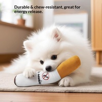 Peluche créative en forme de chien, simulation réaliste de cigarette, avec son, pour arrêter de fumer, coussin pour animaux de compagnie