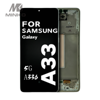 Écran tactile LCD d'origine pour Samsung Galaxy A33 5G (modèle A336) avec cadre, matériau AMOLED
