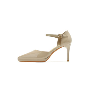 Sandales à talons hauts personnalisées pour femmes, élégantes, à bout fermé, en cuir verni, avec lacets, rehaussantes, pour mariées et demoiselles - Product Image 2