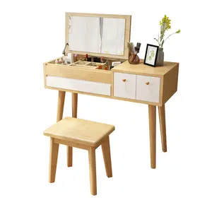 Tisch Schmink spiegel Set für Make-up Kommoden Möbel 1 Holz Großhandel Make-up Organizer Schreibtisch Organizer Vanity Organizer